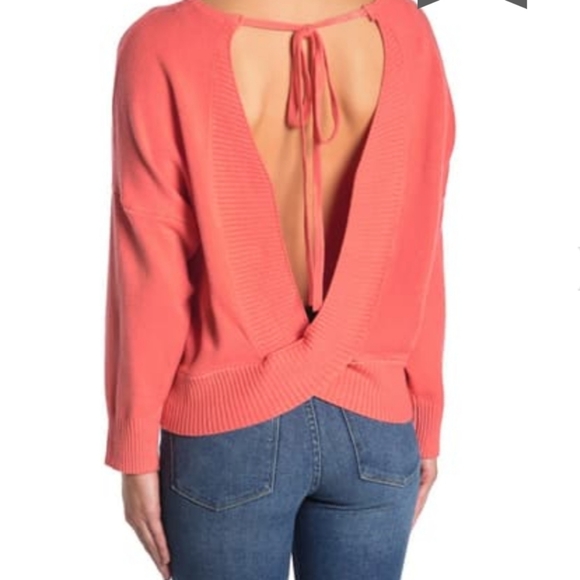 Woven Heart open Tie Back Sweater - Picture 13 of 13